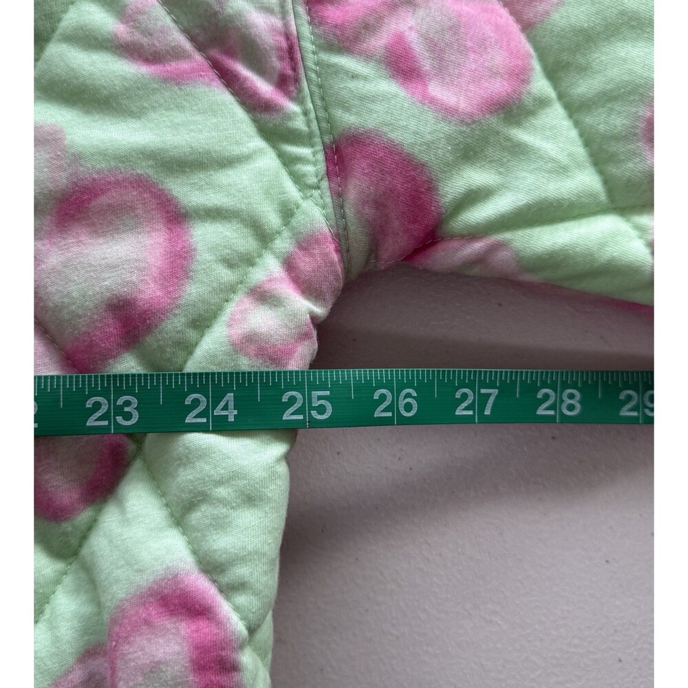 Women’s Mint Green Pink‎ Floral Quilted Hooded Jacket Candycore Whimsical XXL - Picture 8 of 9
